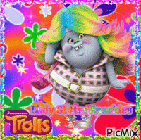 Trolls Lady Glitter Sparkles - Animovaný GIF zadarmo