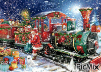 Santa's Train geanimeerde GIF
