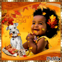 Enfant heureux d'automne - GIF animé gratuit
