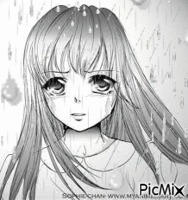 Une larme sous la pluie - Zdarma animovaný GIF