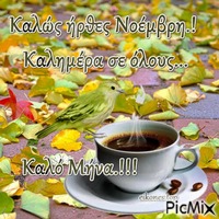 Νοέμβριος-καλημέρα- Καλό Μήνα.! - Nemokamas animacinis gif