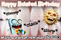 Happy Belated Birthday - Free animated GIF