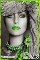 HD femme déco vert animovaný GIF