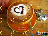 morning coffee heart - Animovaný GIF zadarmo