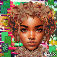 Black girl art deco - GIF animé gratuit