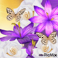 Fleurs & papillons :) GIF แบบเคลื่อนไหว