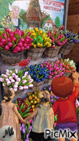 Comprando tulipanes Animated GIF