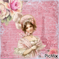 Vintage en  rose par BBM geanimeerde GIF