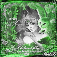 Green fantasy woman - Бесплатный анимированный гифка