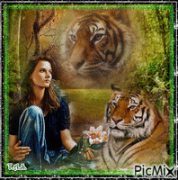 Femme et tigre
