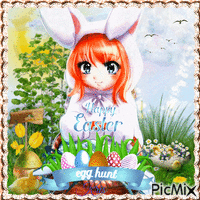 Happy Easter-Manga🌺🌿💕 animasyonlu GIF