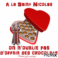 A la st Nicolas on n'oublie pas d'offrir des chocolats анимиран GIF