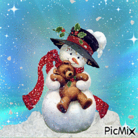 Snowman Christmas - Gratis animeret GIF