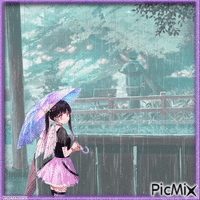Manga Engel im Regen