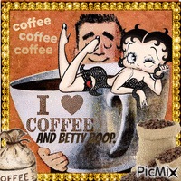 BETTY BOOP AND COFFEE - Бесплатный анимированный гифка