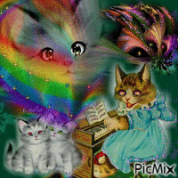 gatos cantores disney GIF animado