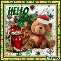 Christmas-hello-bears geanimeerde GIF