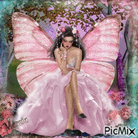 marzia - farfalla rosa GIF animé