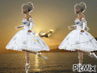 Bailando sobre el mar - GIF animado grátis
