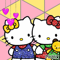 Hello Kitty coeur GIF animasi