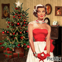 Vintage Christmas animuotas GIF