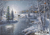 paysage d hiver GIF animé