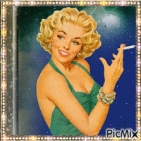 Ritratto pin up - Free animated GIF