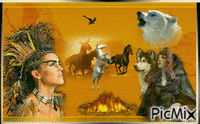 Wolf & Indians Animiertes GIF