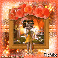 {☼}Orange Garden Girl{☼} animovaný GIF