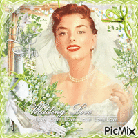 Wedding vintage bride woman lily of the valley