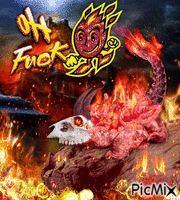 flamin' hot cheetos demon frog in HELL - GIF animé gratuit