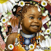 Art déco - fille noire - GIF animé gratuit