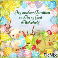 I wish the Family a Nice and Happy Easter Weekend - GIF animé gratuit