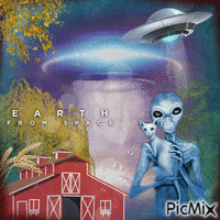 Alien on Earth - GIF animado grátis