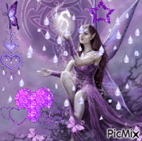 La fée violette pour mon amie Cecily - GIF animate gratis