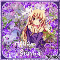 Spring Anime - GIF animé gratuit