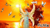 Angel of Light guardening the nature animowany gif