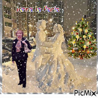 iarna la Paris - GIF animate gratis