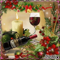 soirée d'hiver avec du vin