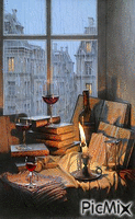 Dos copas de vino solitarias - GIF animado gratis