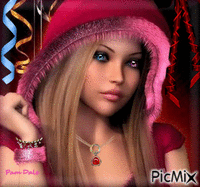 lady in hood animeret GIF