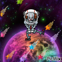 Pennywise dancing in space анимированный гифка