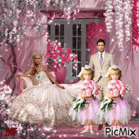 la princesse avec cest petites filles animeret GIF