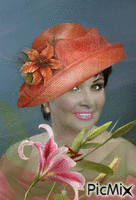 в красивой шляпке дама.. - 免费动画 GIF