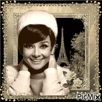 Audrey Hepburn, Actrice Britannique geanimeerde GIF