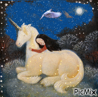 La nuit de la licorne - Animovaný GIF zadarmo