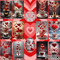 Saint Valentin - des milliers de coeurs - Besplatni animirani GIF