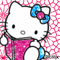 Hello Kitty lit GIF animado