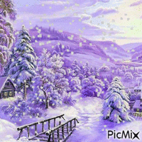 snow fall landscape - GIF animate gratis
