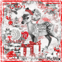 Christmas animal - Red, Black and White